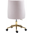 Pemberly Row Swivel Adjustable Pink Velvet and Gold Office Chair