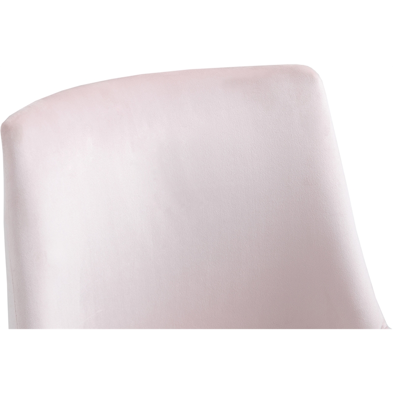 Pemberly Row Swivel Adjustable Pink Velvet and Gold Office Chair