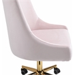 Pemberly Row Swivel Adjustable Pink Velvet and Gold Office Chair