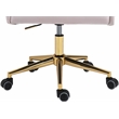 Pemberly Row Swivel Adjustable Pink Velvet and Gold Office Chair