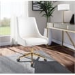 Pemberly Row Swivel Adjustable Cream Velvet and Gold Office Chair