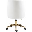 Pemberly Row Swivel Adjustable Cream Velvet and Gold Office Chair
