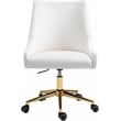 Pemberly Row Swivel Adjustable Cream Velvet and Gold Office Chair