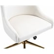 Pemberly Row Swivel Adjustable Cream Velvet and Gold Office Chair