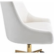 Pemberly Row Swivel Adjustable Cream Velvet and Gold Office Chair