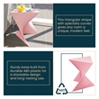 Pemberly Row Modern Plastic Triangle End Table in Pink Finish