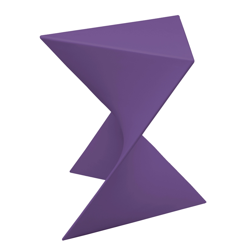 Pemberly Row Modern Plastic Triangle End Table in Purple Finish