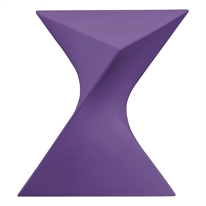 Pemberly Row Modern Plastic Triangle End Table in Purple Finish
