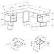 Pemberly Row Computer Desk Home Office Corner 70