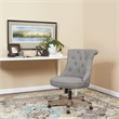 Pemberly Row Tufted Office Chair in Fog Gray Fabric with Gray Wood Base