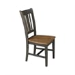 Pemberly Row Wood Splatback Chair - Set of 2 Chairs in Hickory / Washed Coal