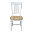 Pemberly Row Solid Wood Splatback Chair in White / Natural- Set of 2