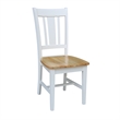 Pemberly Row Solid Wood Splatback Chair in White / Natural- Set of 2