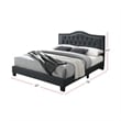 Pemberly Row Twin Burlap Fabric Upholstered Bed Frame with Slats in Charcoal