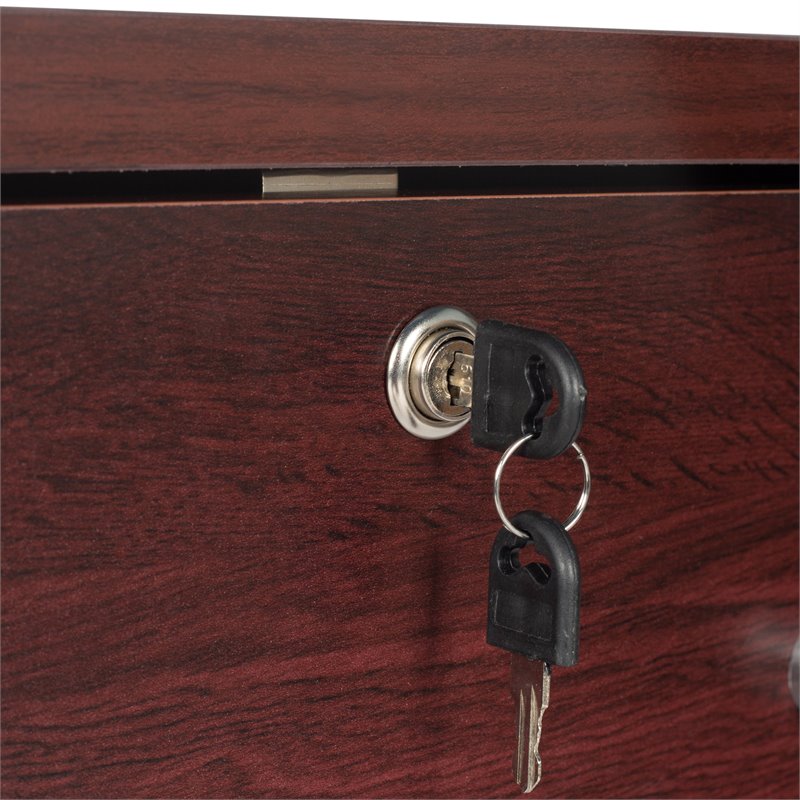 Pemberly Row Wood 3 Drawer Chest Bedroom Dresser in Mahogany