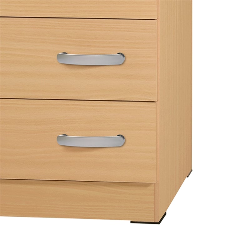 Pemberly Row 4 Drawer Chest Wood Dresser with Lock Beech (Maple)