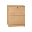Pemberly Row 4 Drawer Chest Wood Dresser with Lock Beech (Maple)