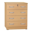 Pemberly Row 4 Drawer Chest Wood Dresser with Lock Beech (Maple)