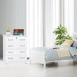 Pemberly Row Modern 4 Drawer Chest Wood Dresser with Lock in White