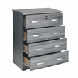 Pemberly Row 4 Drawer Chest Wood Dresser with Lock in Gray Oak