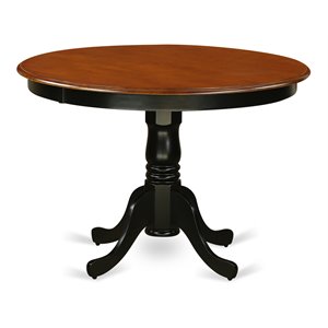 Pemberly Row Modern Round Wood Dining Table in Black / Cherry
