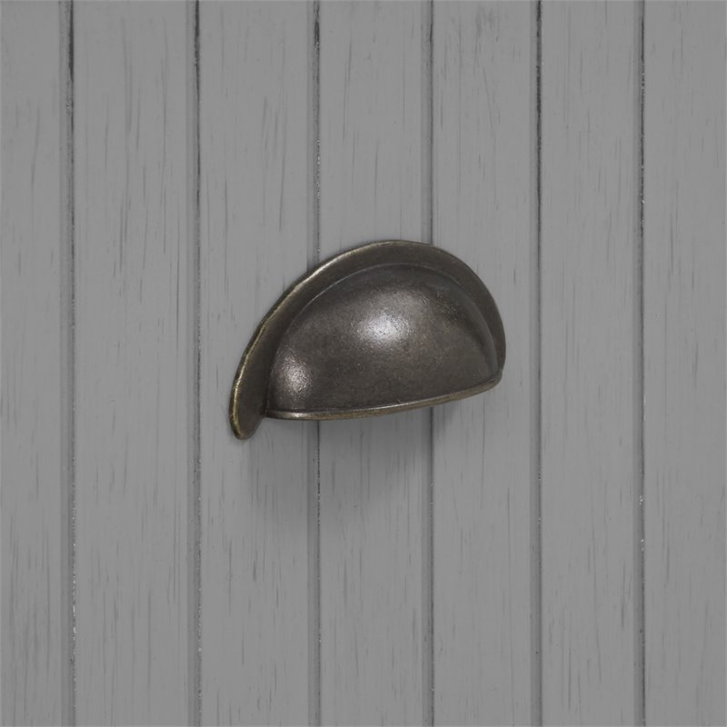 Pemberly Row Coastal Wood Hall Tree in Distressed Gray and Chrome