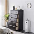 Pemberly Row Solid Pine Wood 5 Drawer Chest Dresser in Tobacco