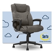 Pemberly Row Contemporary Office Chair Gray Finish Bonded Leather