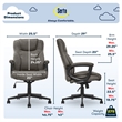 Pemberly Row Contemporary Office Chair Gray Finish Bonded Leather