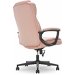 Pemberly Row Contemporary Office Chair in Pink Microfiber Finish