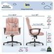 Pemberly Row Contemporary Office Chair in Pink Microfiber Finish