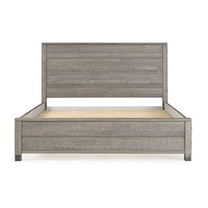 Pemberly Row Modern Solid Wood King Platform Bed in Driftwood Gray