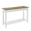 Pemberly Row One-Drawer Console Table with Shelf in White Wood Finish