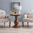 Pemberly Row Round Wood Accent Table Pedestal Base 26.5