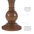 Pemberly Row Round Wood Accent Table Pedestal Base 26.5