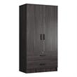 Pemberly Row Wood 2-Door Wardrobe Armoire with 2-Drawers Tobacco