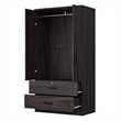 Pemberly Row Wood 2-Door Wardrobe Armoire with 2-Drawers Tobacco