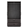 Pemberly Row Wood 2-Door Wardrobe Armoire with 2-Drawers Tobacco