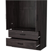 Pemberly Row Wood 2-Door Wardrobe Armoire with 2-Drawers Tobacco