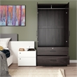 Pemberly Row Wood 2-Door Wardrobe Armoire with 2-Drawers Tobacco