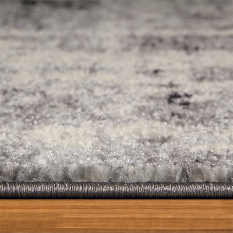 Pemberly Row Vintage Monochromatic Abstract Gray Area Rug Runner 2'2