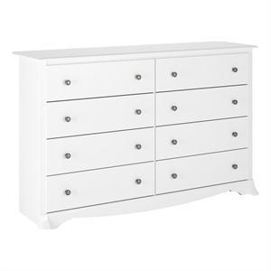 Pemberly Row 8-Drawer Transitional Composite Wood Dresser in White