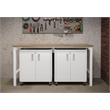 Pemberly Row Modern 3-Piece Wood Garage Cabinet Set 1.0 in White