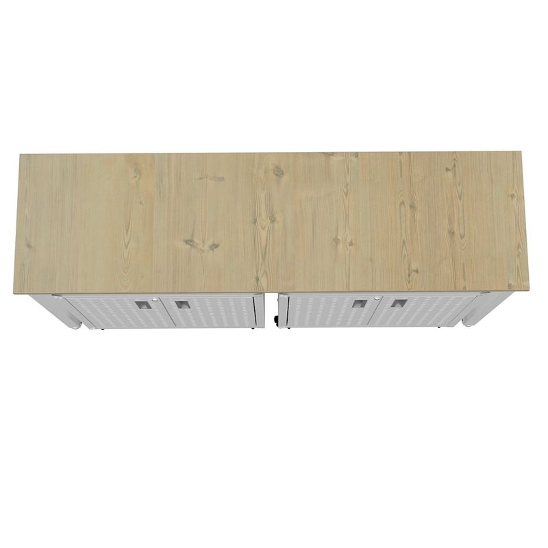 Pemberly Row Modern 3-Piece Wood Garage Cabinet Set 1.0 in White