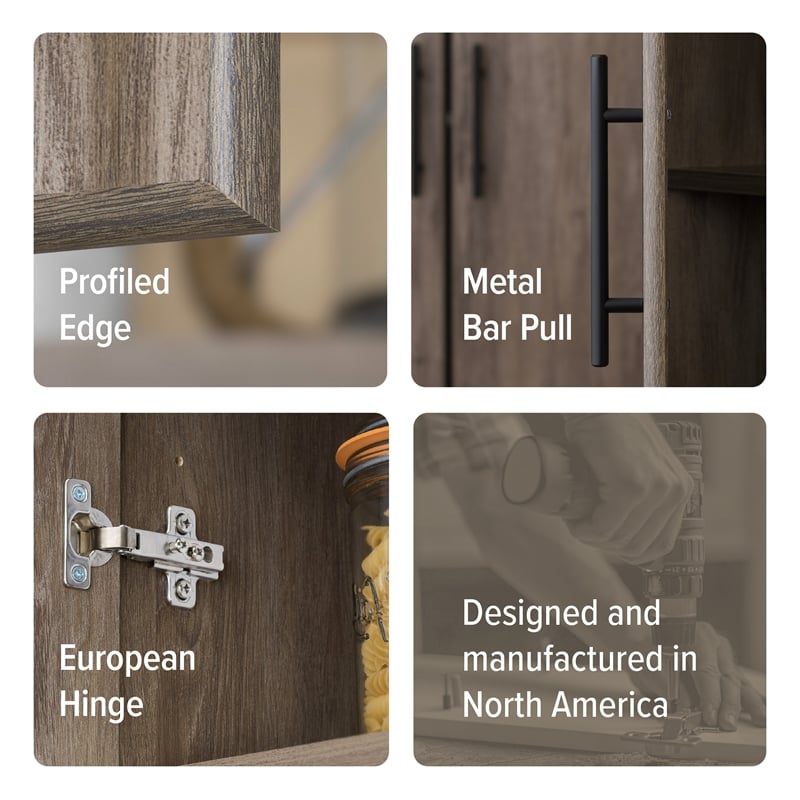 Pemberly Row 54 inch Drifted Gray Engineered Wood Wall Cabinet