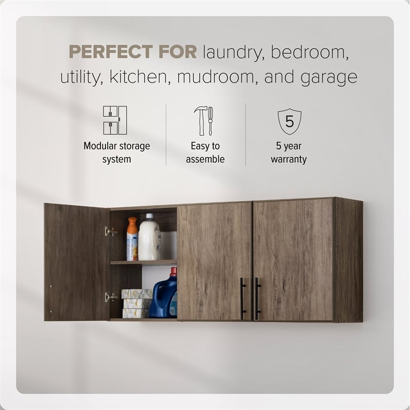 Pemberly Row 54 inch Drifted Gray Engineered Wood Wall Cabinet