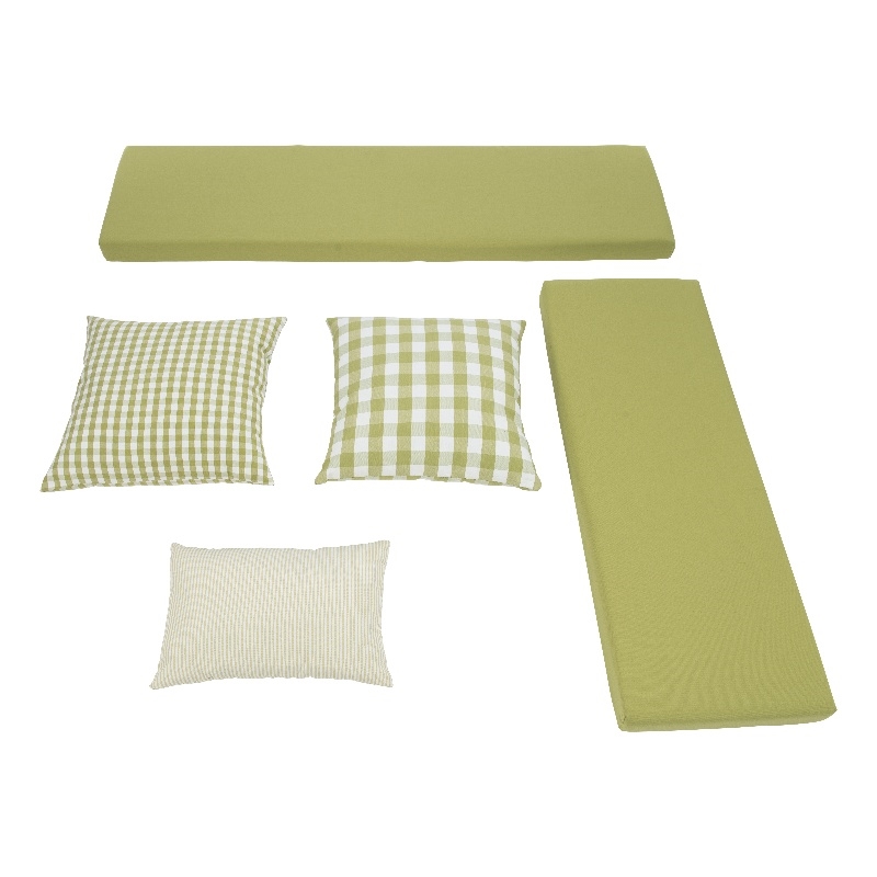 Pemberly Row 5 Piece Polyester Cushion / Pillow Set for Nook in Apple Green