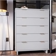 Pemberly Row Contemporary Tall Engineered Wood Dresser in White
