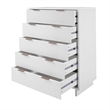 Pemberly Row Contemporary Tall Engineered Wood Dresser in White