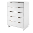 Pemberly Row Contemporary Tall Engineered Wood Dresser in White